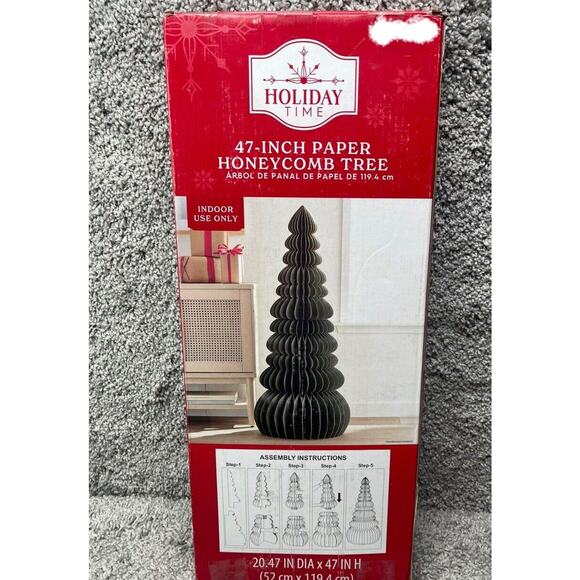 Viral Honeycomb Holiday Time 47IN Tall Green Paper Christmas Floor Tree New - Picture 1 of 11
